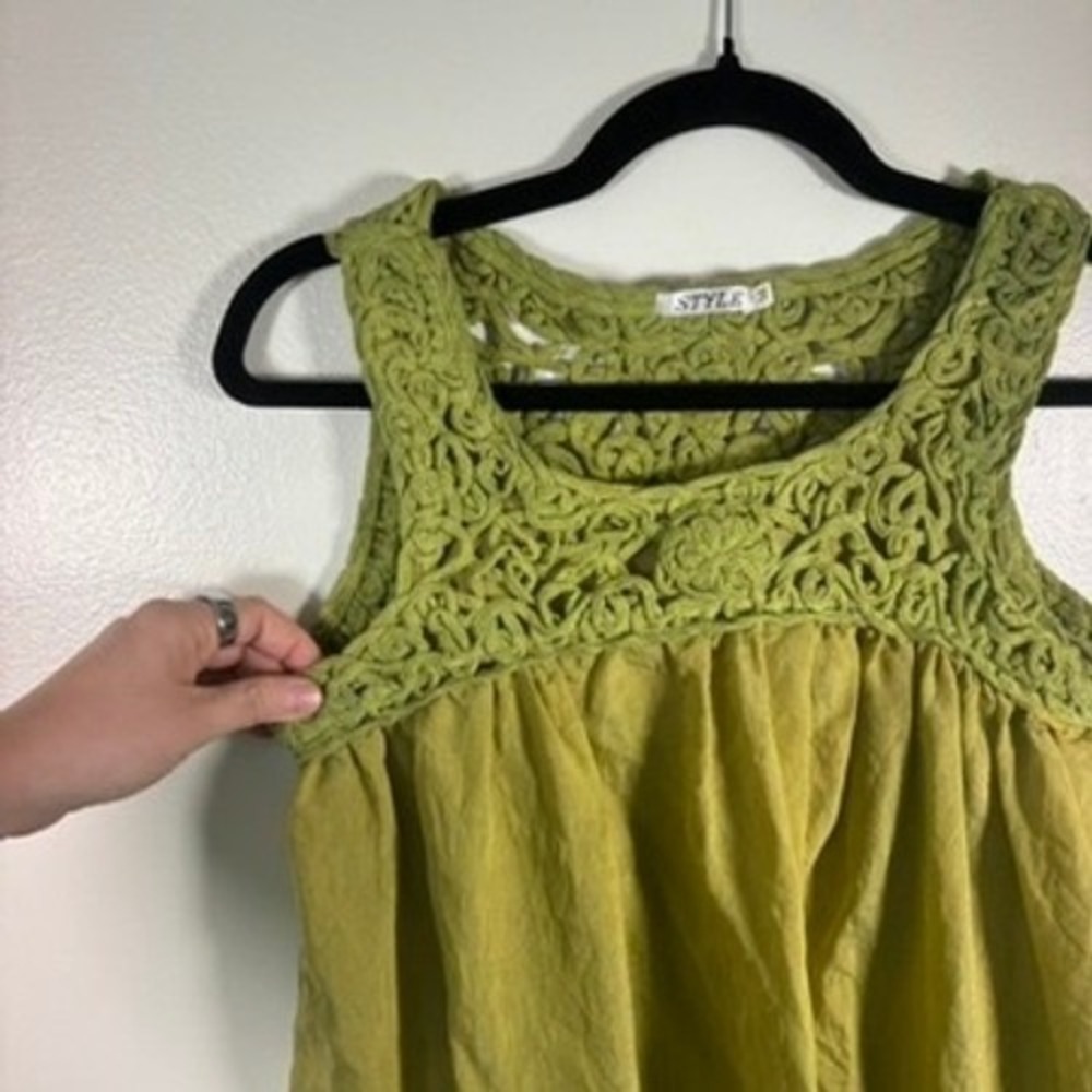 Unique Style Crochet Bubble Dress Women Sz S Green 2010s Forest Fairy Twee‎